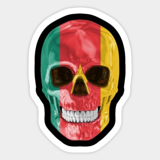 Cameroon Flag Skull - Gift for Cameroonian With Roots From Cameroon Sticker